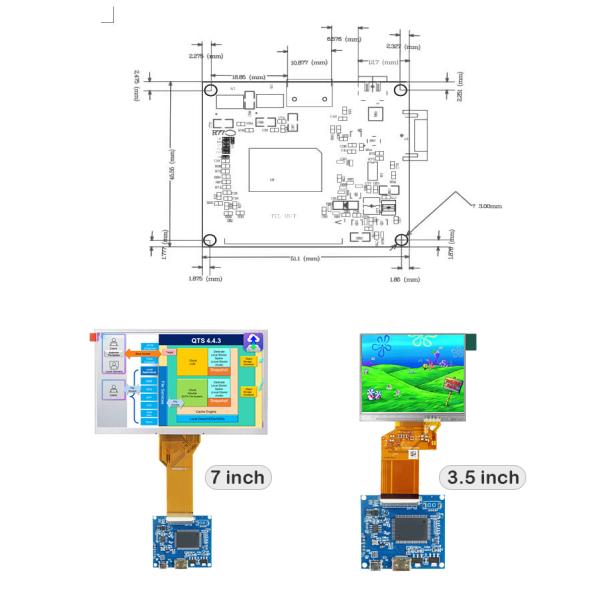 Polcd 4,3 дюйма 5 дюймов LCD контроллер ПКб 480x272 40 пин