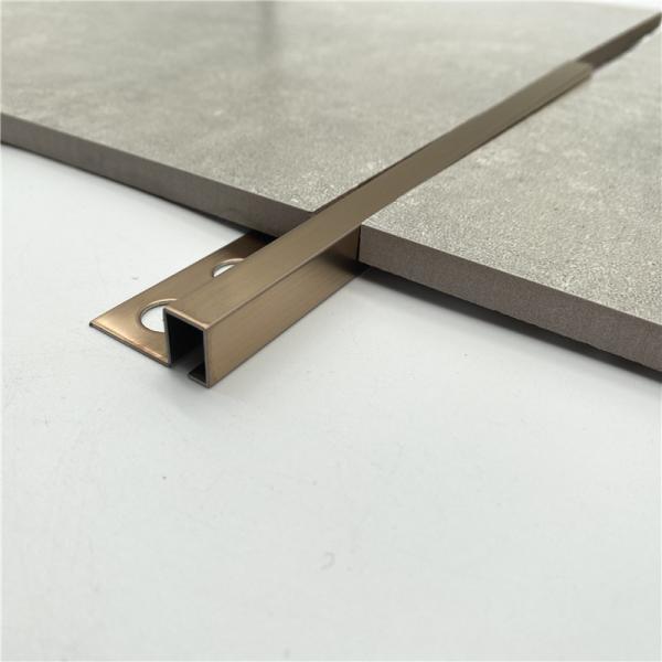 Anti Rust Flat Trim 304 316 Stainless Steel Flat Tile Trim Ceramic Tile Strips For Wall Ceiling Decoration