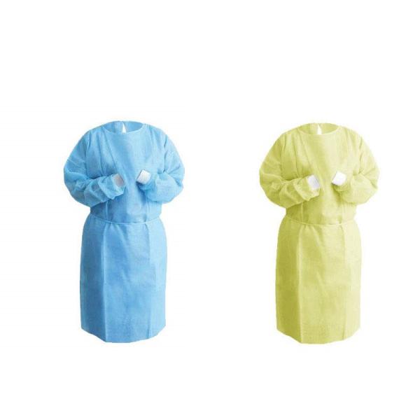 120*140cm SMS Disposable Isolation Gown Blue/Yellow Color Disposable Medical Items