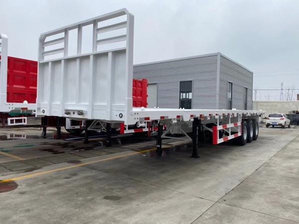 3 Axles 20-45FT 60t 70t 80t Container Flatbed Semi Trailers with Jost E100 Landing Gear