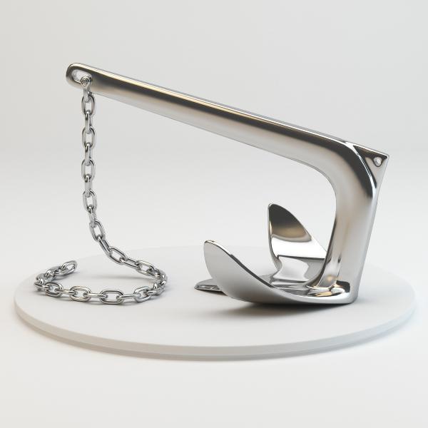 CE OEM Boat Fitting Fishing Boat Anchors , 7.5 Kg Sliver Bruce Anchor