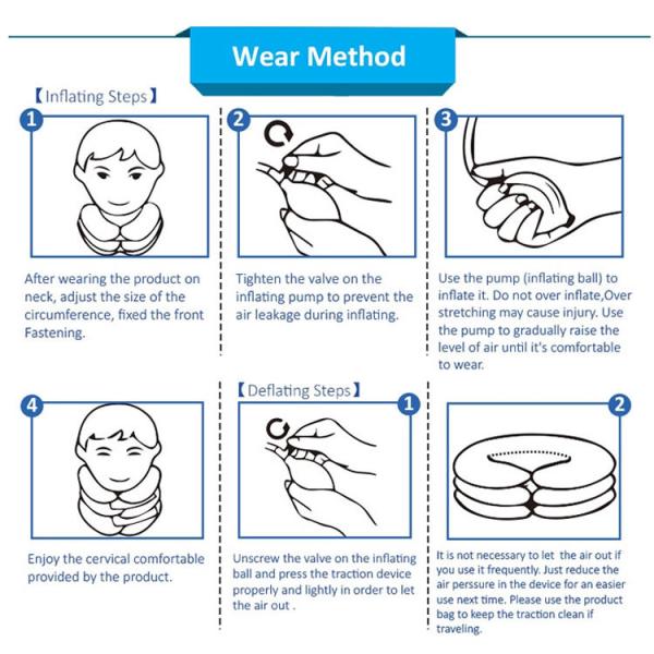 Top selling neck cervical traction grey/red/blue/purple color neck supporter inflatable