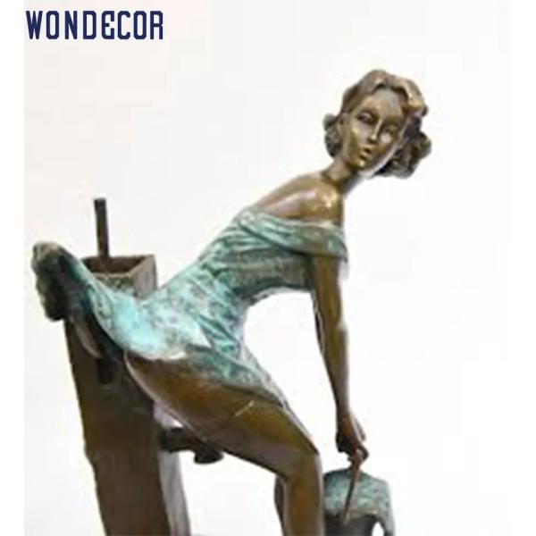 3D Bronze Statues Sculpture Customizable Color Lady Bronze Statue