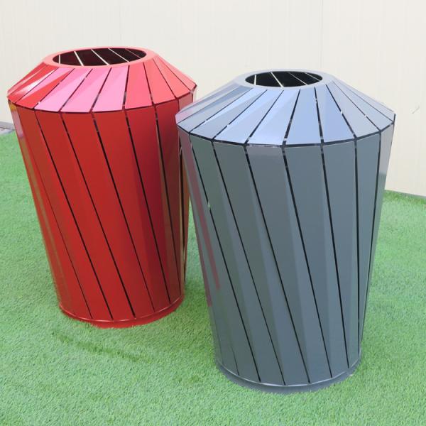 Industrial 4 Bins Dia 600mm 240 Liter Steel Outdoor Trash Can