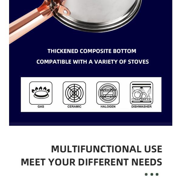 Не Cookware нержавеющей стали кухни ручки установил со стеклянной крышкой