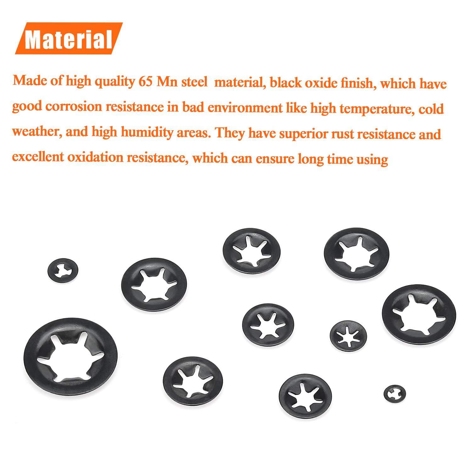 Spring Steel Starlock Washer | Push-On Shaft Retaining Washer with Internal Teeth