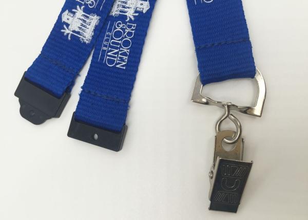 Trade Shows Silk Screen Lanyards , Royal Blue Lanyards With Customized Logo