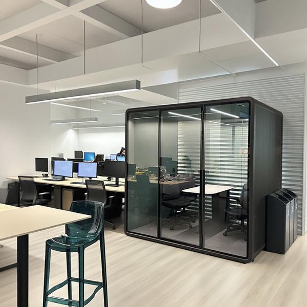 Portable Modular Office Pod with 4000K Natural Light and 4 Person Capacity for Modern Workspaces