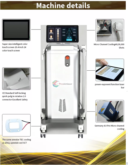 Soprano Ice Platinum 808nm Diode Laser Hair Removal Machine with 800W Laser Power and Sapphire Contact Cooling
