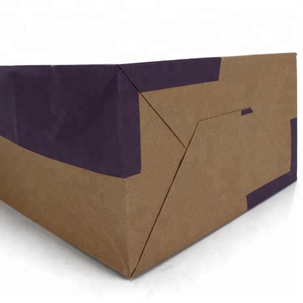 Recyclable Grocery Packaging Bags Flexo Printing Eco Friendly Brown Kraft Paper Bag