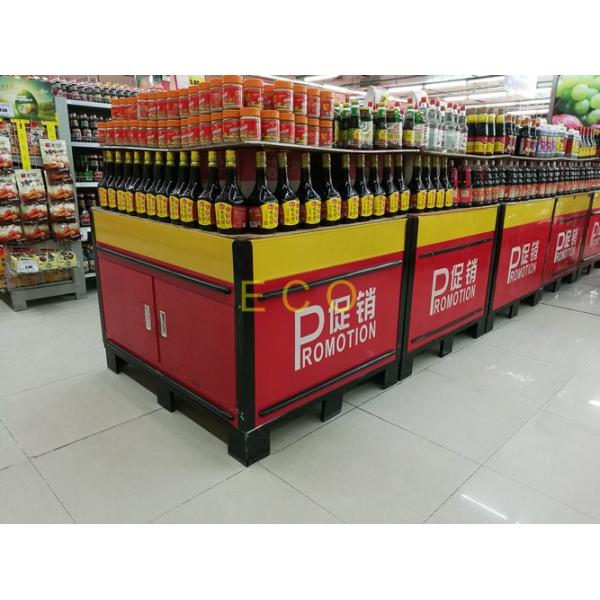 Movable Metal Promotion Display Counter Store Supermarket Accessories L1000 * W1000 * H850 mm