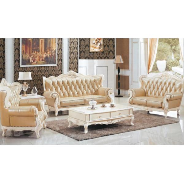 Antique Leather Living Room Sofa Set