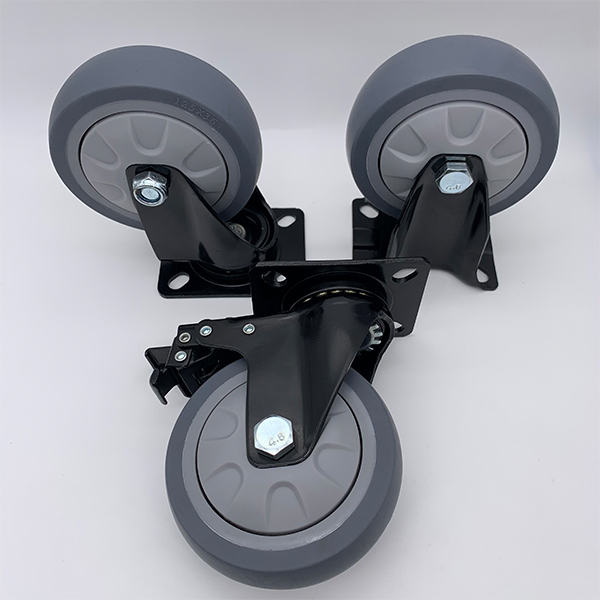 3 Inch TPR Wheels Plate Caster with Safety Dual Locks