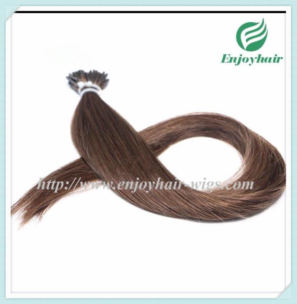 Pre-Bonded Hair 10-28 100s/pack 6# color Straight Human Hair Brazilian hair extension