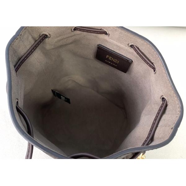 Drawstring Coffee Small Leather Crossbody Bag Old Flower Pattern