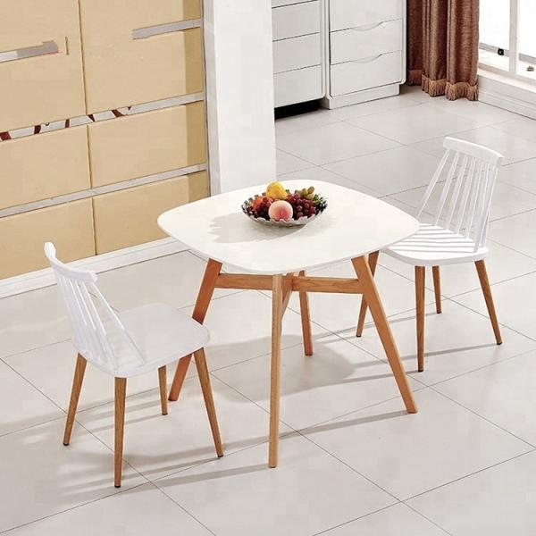 Durable Regal Plastic Chair Anti Slip With Wood Print Transfer Iron Legs