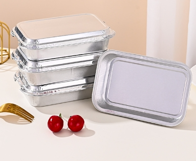 Customized Logo Aluminum Foil Container with Lids Delivery Packaging Biodegradable Box