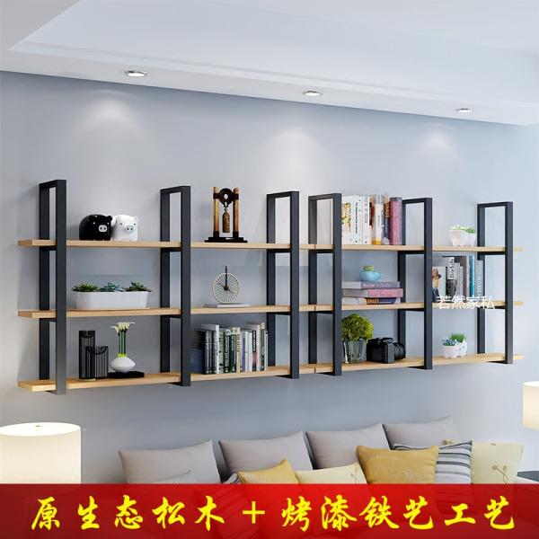 Multi-Purpose Metal and Bamboo Wall Mount Shelves for Living Room