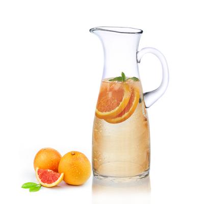 Garrafa de vidro transparente da água de Tangson, garrafa da água de 1 litro com punho de vidro