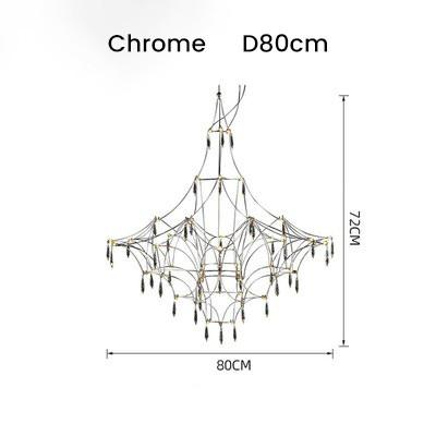 Modern Crystal Ceiling Chandelier Lighting Stainless Steel Fireflies Pendant Lamp nickel pendant light(WH-AP-542)