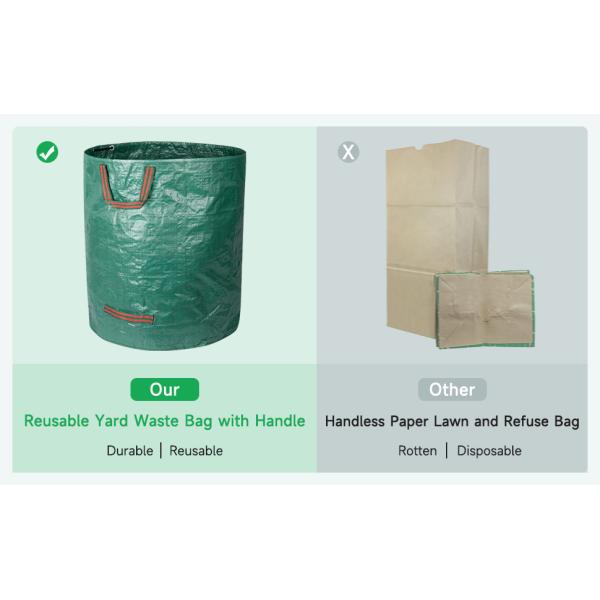 72 Gallons Garden Bag - Reuseable Heavy Duty Gardening Bags, Lawn Pool Garden Leaf Waste Bag