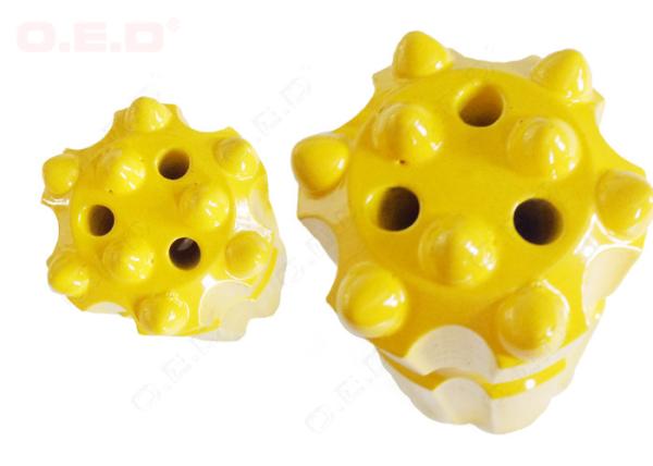 Short R32 R38 Thread Button Bit , Yellow Hard Carbide Rock Drill Bits