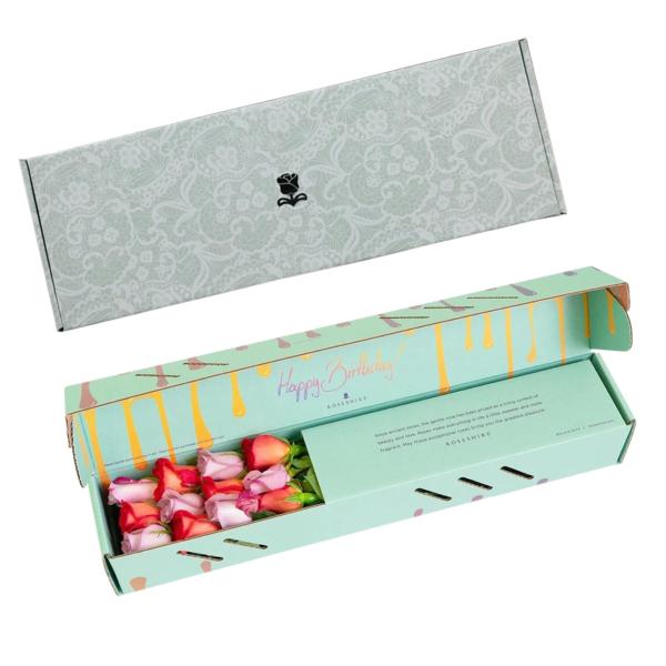 Luxury Custom Kraft Paper Corrugated Gift Box Folding Flower Portable Packaging