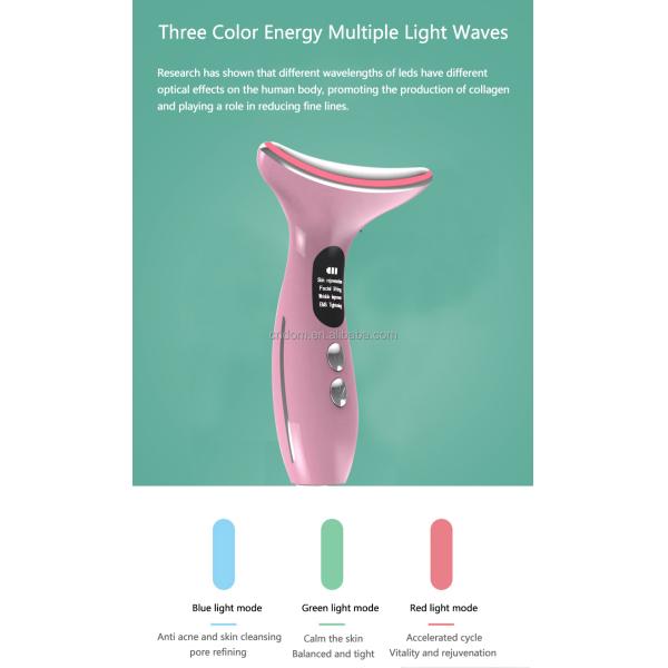 EMS Heated Vibration Neck Face Lifting Beauty Device for Face Neck Wrinkle Removal