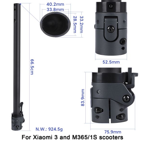 Barra de poste vertical plegable compatible con Xiaomi 3 M365 1S Pro Accesorios para patinete eléctrico Elektroroller Trottinettes Électronique