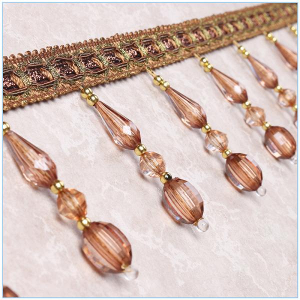 Handmade fashionable chain beads lace tassels fringes for curtain/sofa/pillow decoration