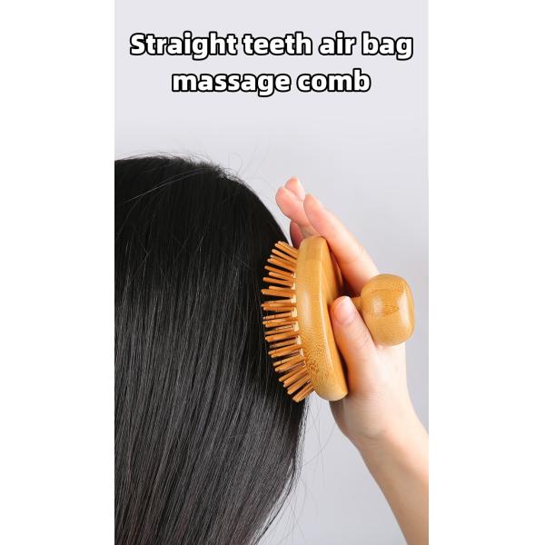Scalp Massage Bamboo Hair Brush Hair Comb Custom Logo Wood Detangling Hair Comb 2023 Eco-friendly Guasha Massage Tools