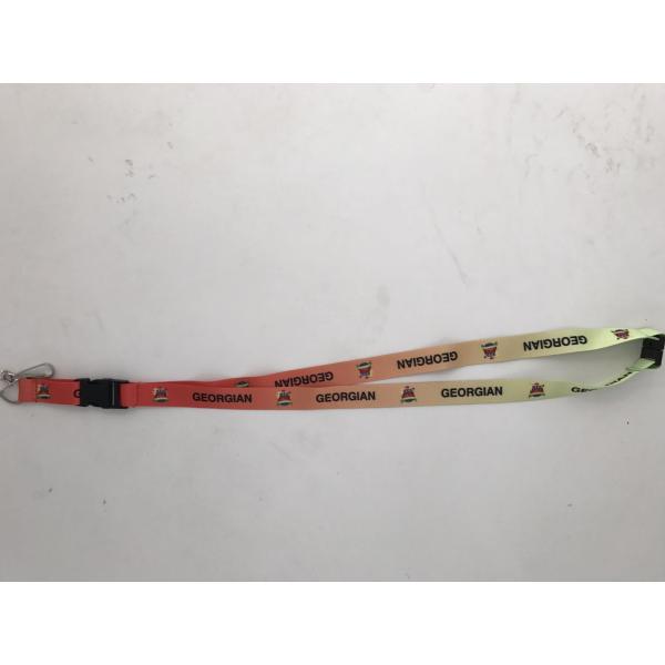 Heat Transfer Badge Holder Lanyard / Polyester Custom Printed Lanyards Pantone Color