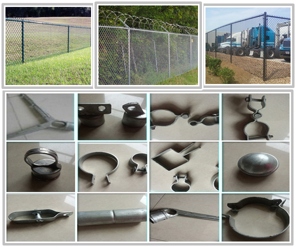 Plain Weave Style Black Galvanized Chain Link Fence Panels For Playground