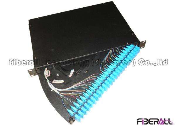 24 Port SC Fiber Patch Panel , Fiber Optic Termination Panel Rotating Out Drawer Type