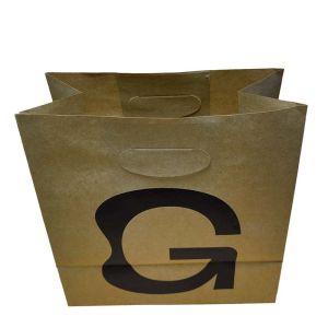 Die Cut Reinforced Kraft Paper Bags Custom Logo Print Eco Thick Packaging For