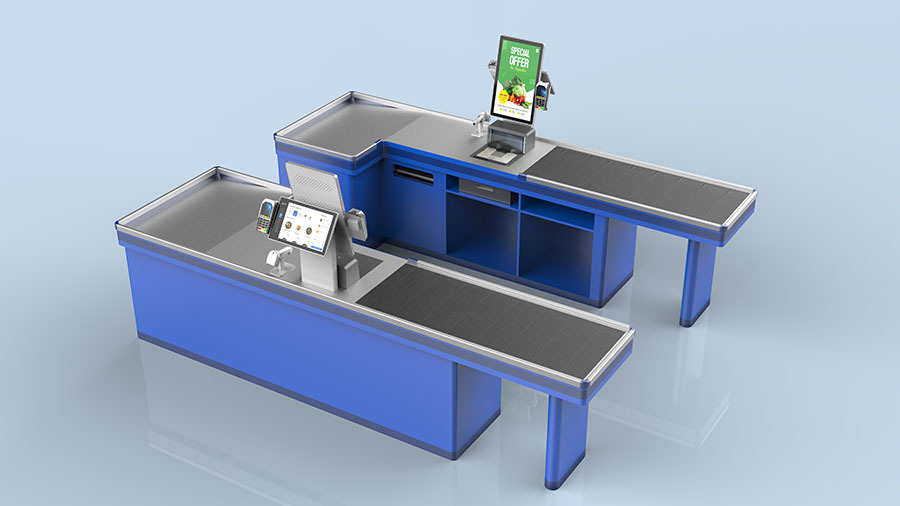 Full Touch Screen Kiosk Supermarket Self Service Checkout Payment Machine