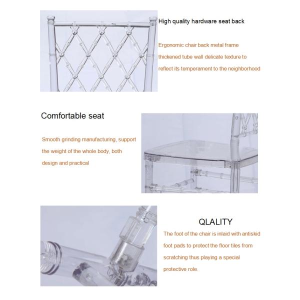 Event Party Stacking Wedding Plastic Chairs Transparent Weather Resistant