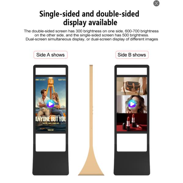 43 49 55 inch High brightness window lcd display Double sided digital advertising screens 2500 nits +700 nits