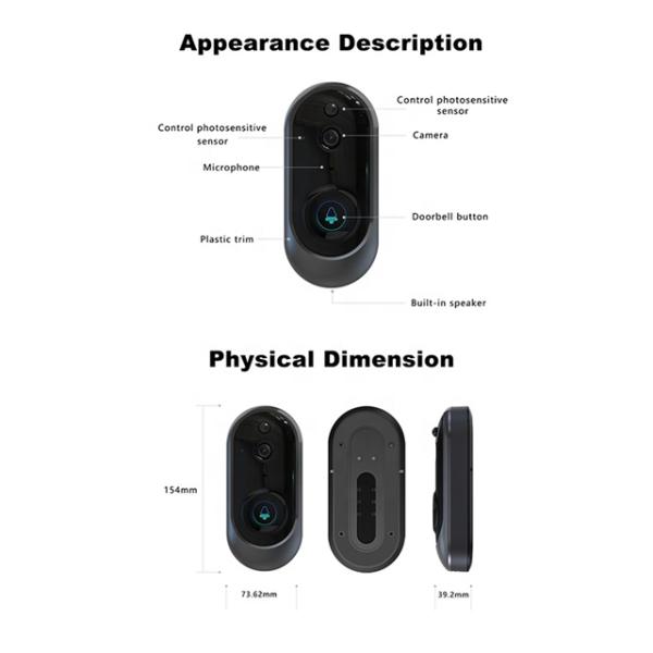 Ring Door View Cam Full Hd 1080p Tuya Wireless Doorbell 30fps