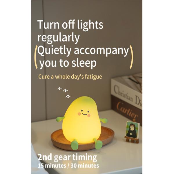 Lumière de nuit de mangue Cute enfants lampe de silicone pour enfants chambre à coucher éclairage de sommeil charge USB LED lumières de nuit