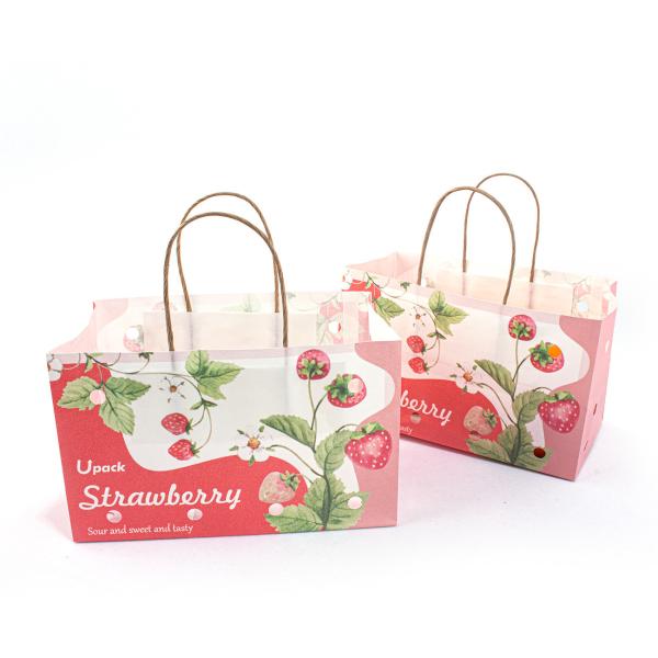 Wet Strength Kraft Paper Stand Up Bag CMYK Color For Fruits Vegetables