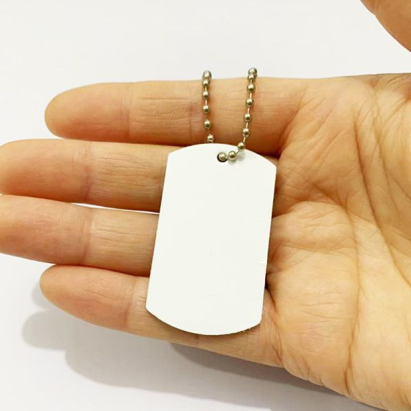 Customized Stainless Steel Blank Dog Tag Pendant Metal Sublimation Necklace For Diy photo printing
