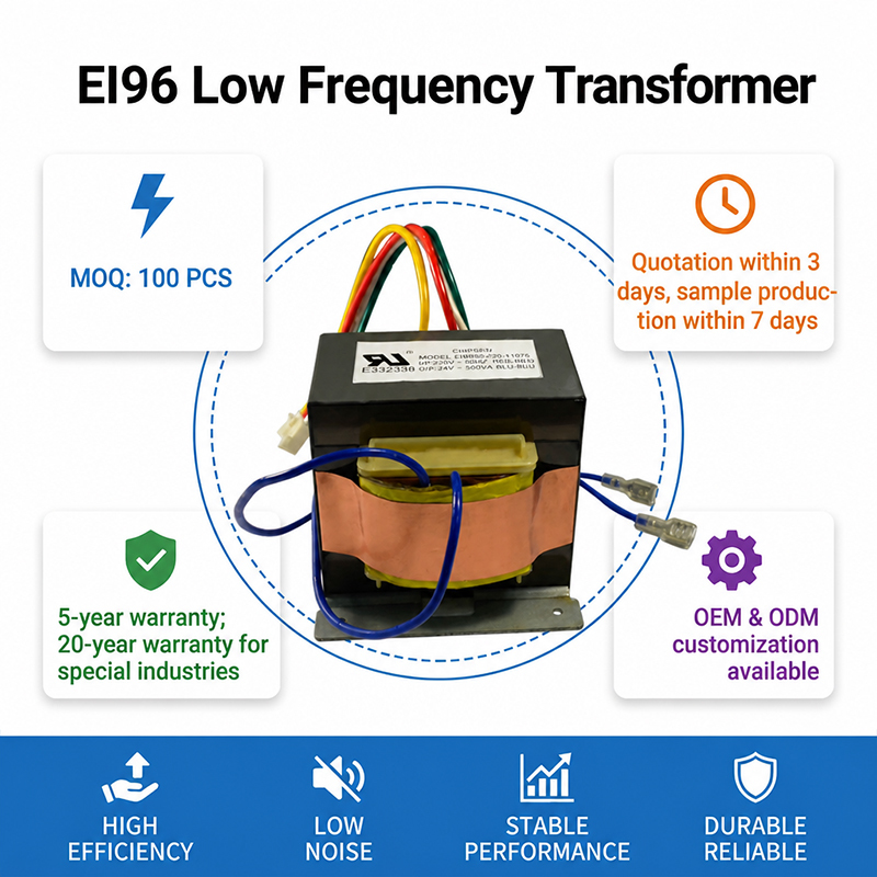 EI76 EI96 Industrial Control Transformer 50/60Hz AC Step Down Control Power Transformer With Lead Wires