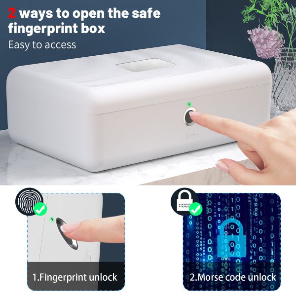 Key Storage Fingerprint Password Box Storage Box Watch Jewelry Box Cosmetics Key ID Privacy Desktop Finger Print Padlock