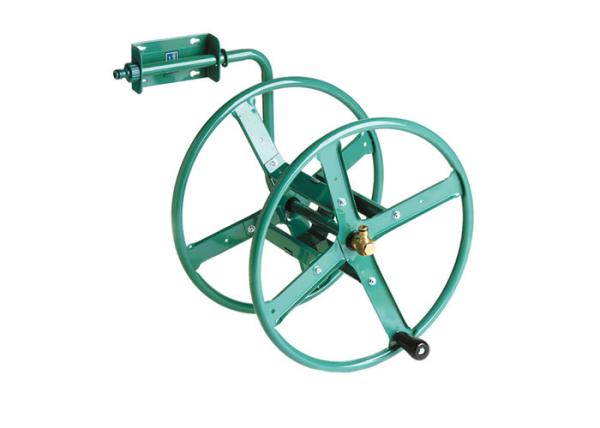100ft Green Steel Swivel Hose Reel  Anti Rust Home Yardworks Metal Hose Reel
