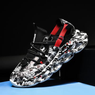 Graffiti Patterns TPR Bottom Kids Sports Shoes Light Knitted Fabrics