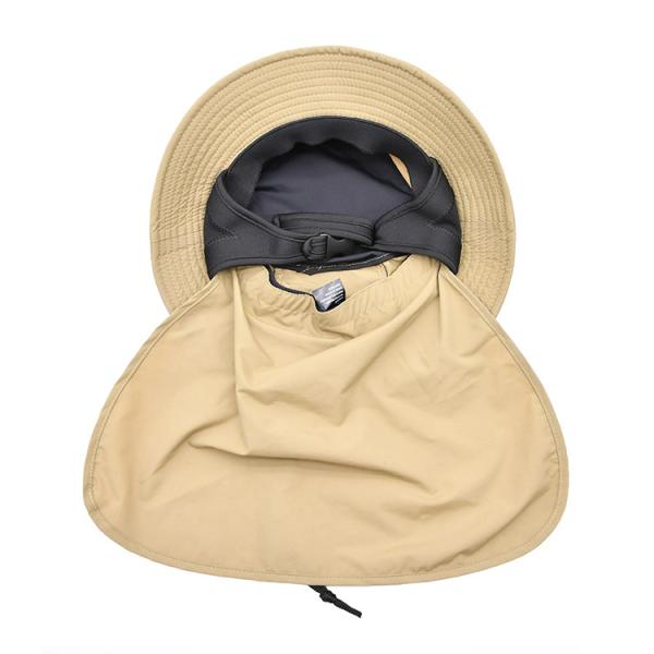 Pescador feito sob encomenda Bucket Hat do logotipo Poylester 100% com proteção do lenço em Sun
