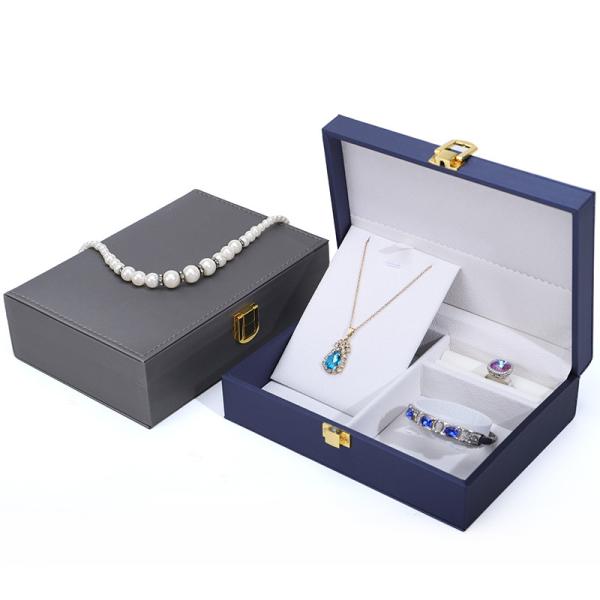 Customer's Logo Hanhong PU Leather Jewelry Box for Rings Earrings Pendants and Necklaces