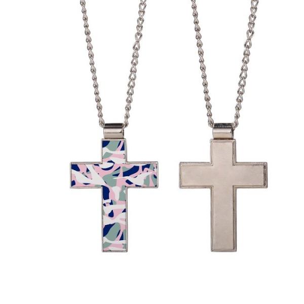 Pendentif Collier Bijoux Personnalisé par Sublimation Croix Métallique