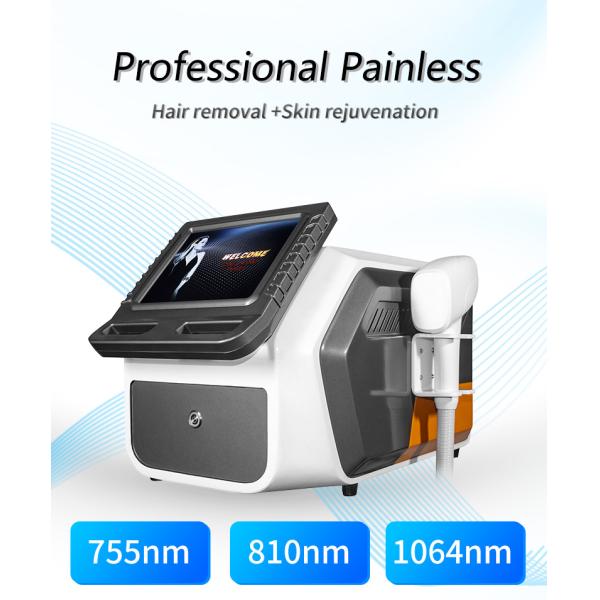 Painless Q Switched Nd Yag Laser Machine 3 Wavelength Diode Laser Hair Removal 10.4 Inch
